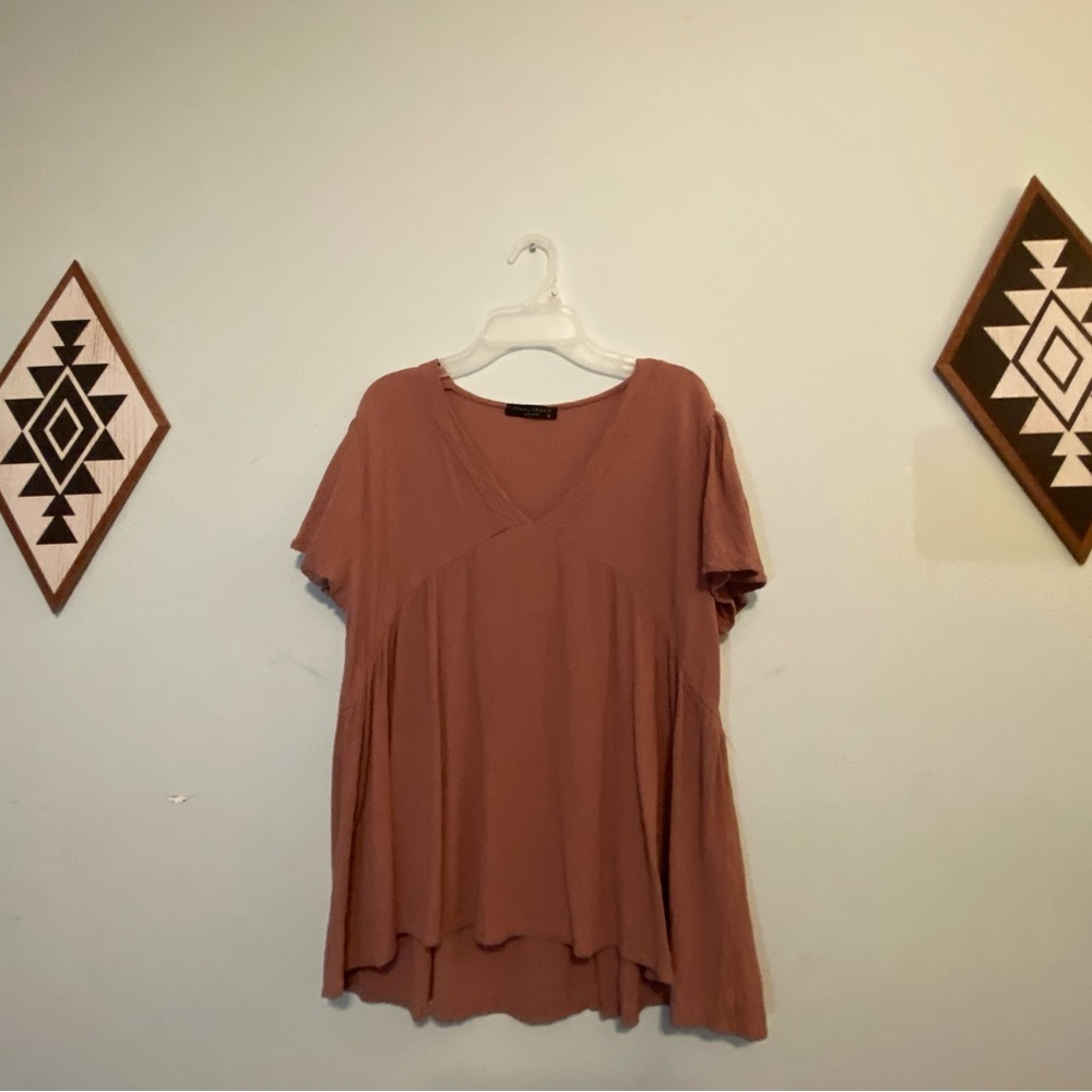 Final Touch Pink Asymmetrical Blouse Relaxed Fit